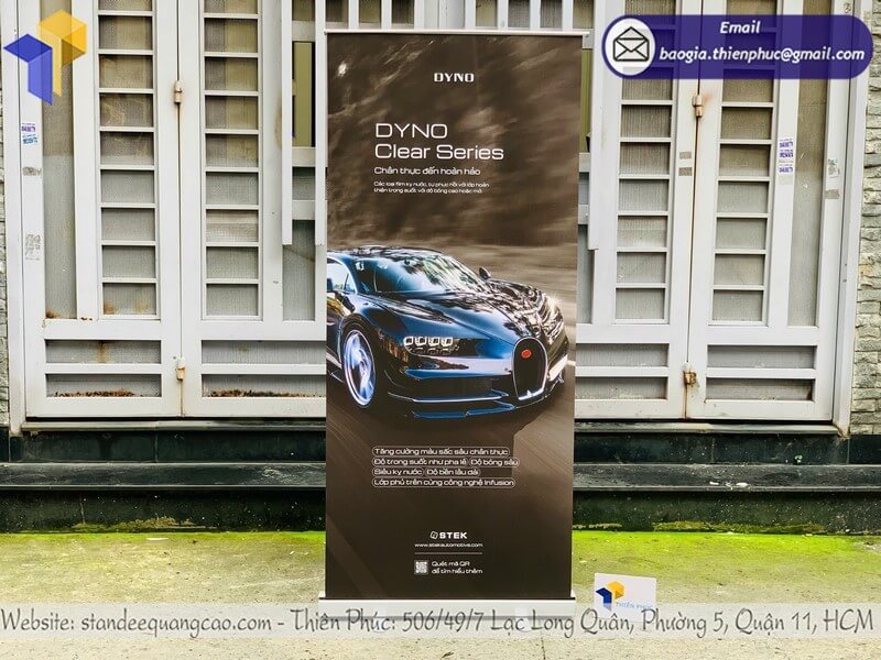 Đặt mua Standee giá treo banner cuốn nhôm in logo