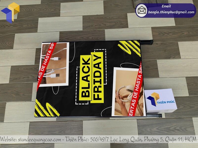 Thiết kế bảng standee quảng cáo di động chữ A sự kiện đa dạng mẫu kích thước