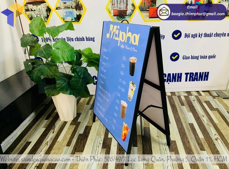 Bảng chữ A có tay xách giá rẻ chất lượng cao – Thiết kế gọn