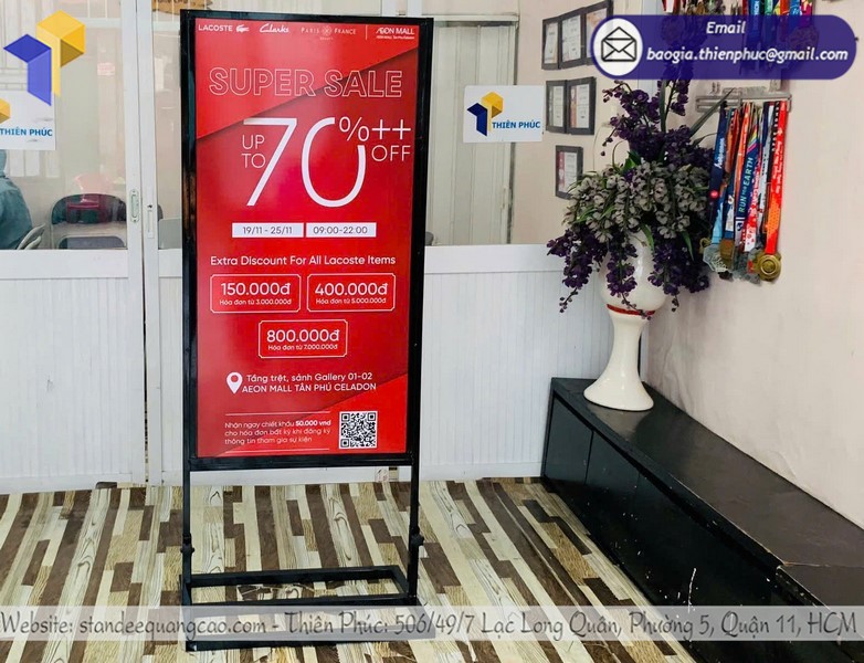 bảng giá standee 2 mặt quận 11 tại HCM