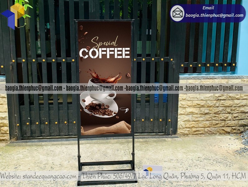 Bảng hiệu đứng bằng sắt cho quán cafe vỉa hè Bảng hiệu đứng bằng sắt cho quán cafe vỉa hè