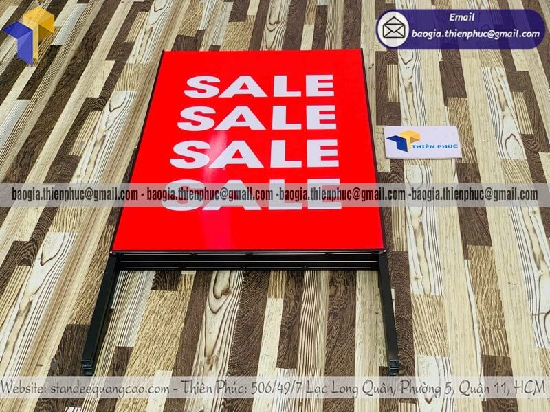 Bảng hiệu khung sắt A dựng ngoài trời chịu gió không qua trung gian tiết kiệm chi phí