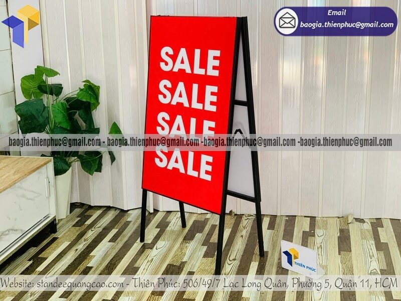 Bảng hiệu khung sắt A dựng ngoài trời chịu gió xưởng Thiên Phúc gia công biển quảng cáo