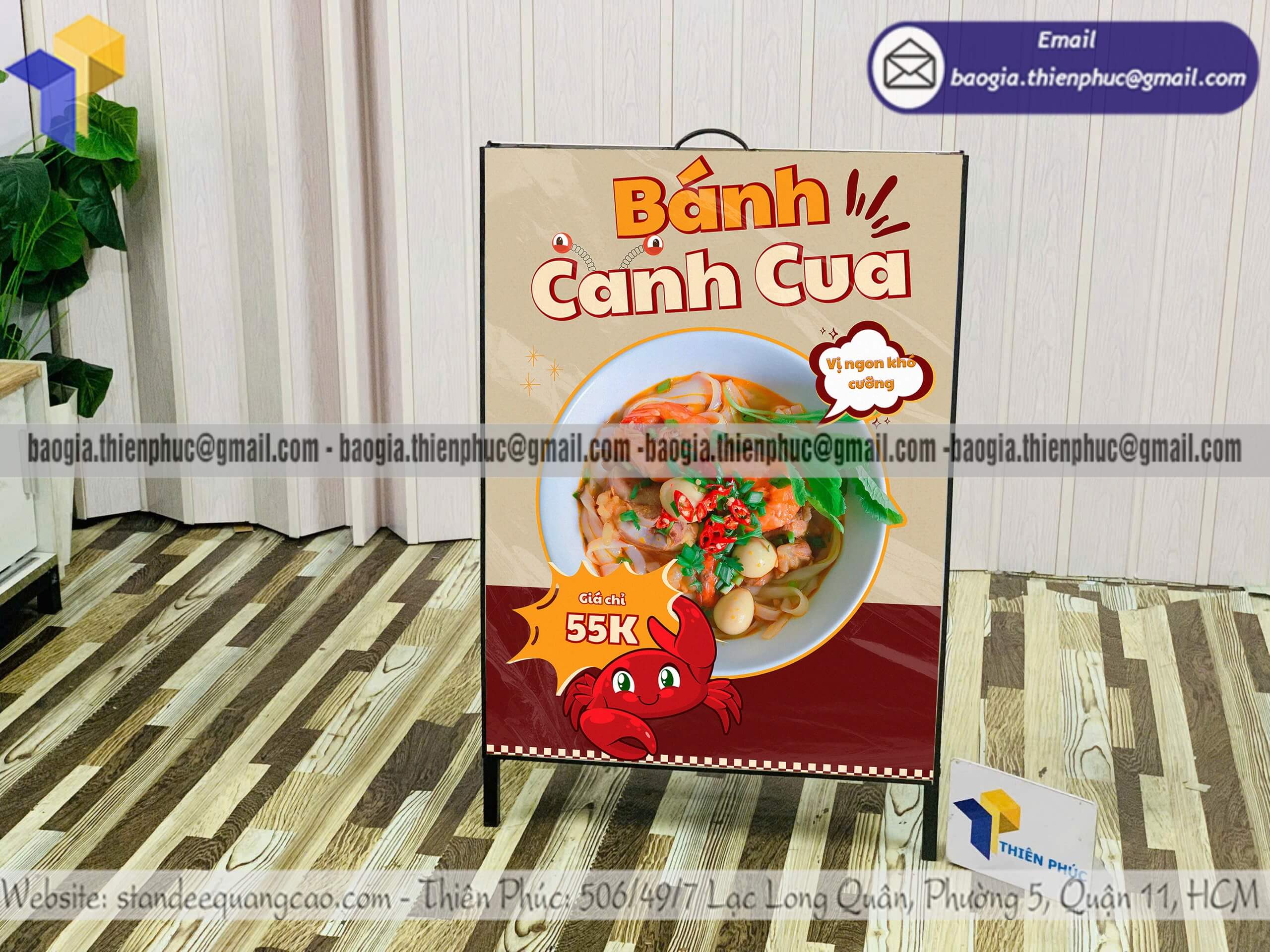 Bảng quảng cáo A chân sắt lắp poster 2 mặt vỉa hè