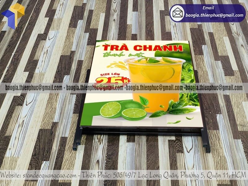 Bảng quảng cáo chân sắt 1 mặt cho quán nước vỉa hè muốn kéo khách cực chất tại TPHCM