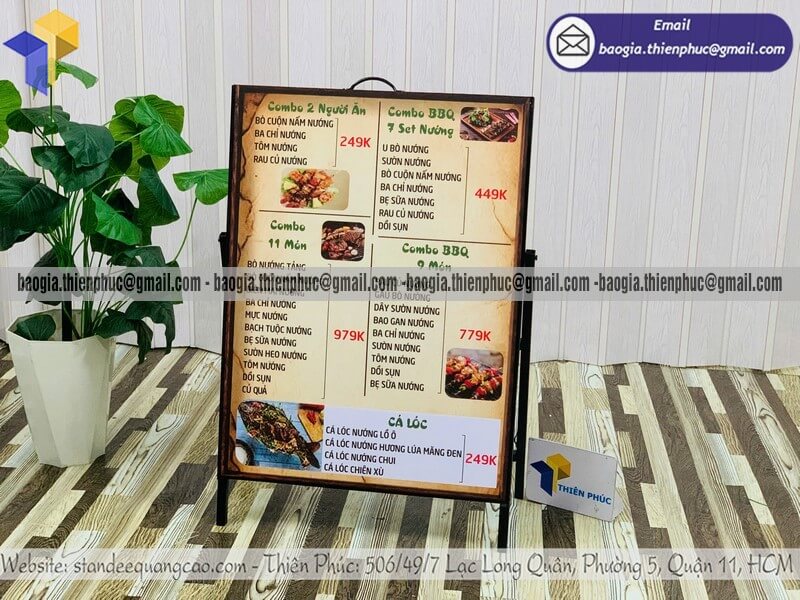 Bảng standee khung sắt quảng cáo di động in 1 mặt