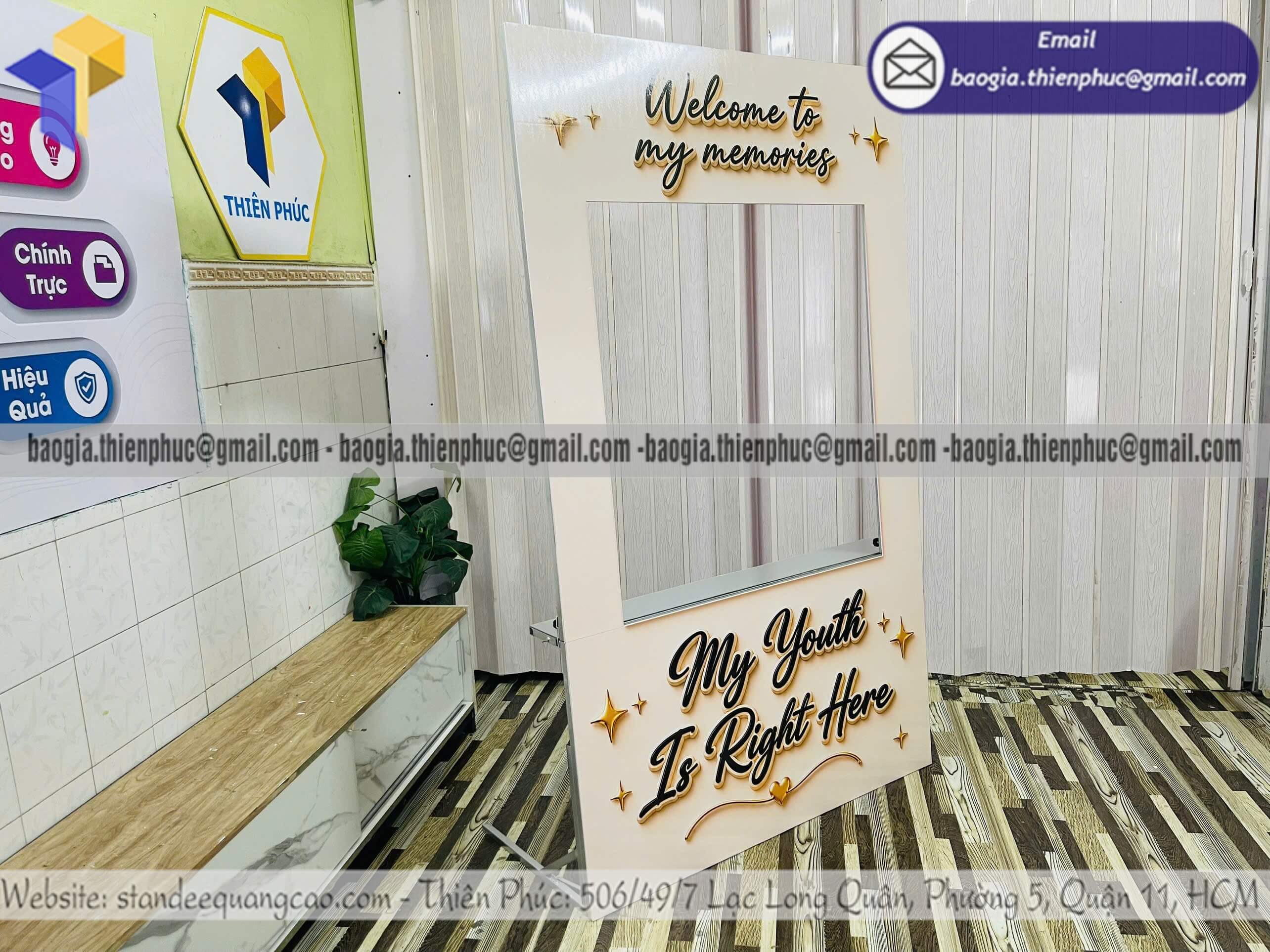 Báo giá khung check in lắp ráp trưng bày sản phẩm giá tốt cho doanh nghiệp nhãn hàng lớn