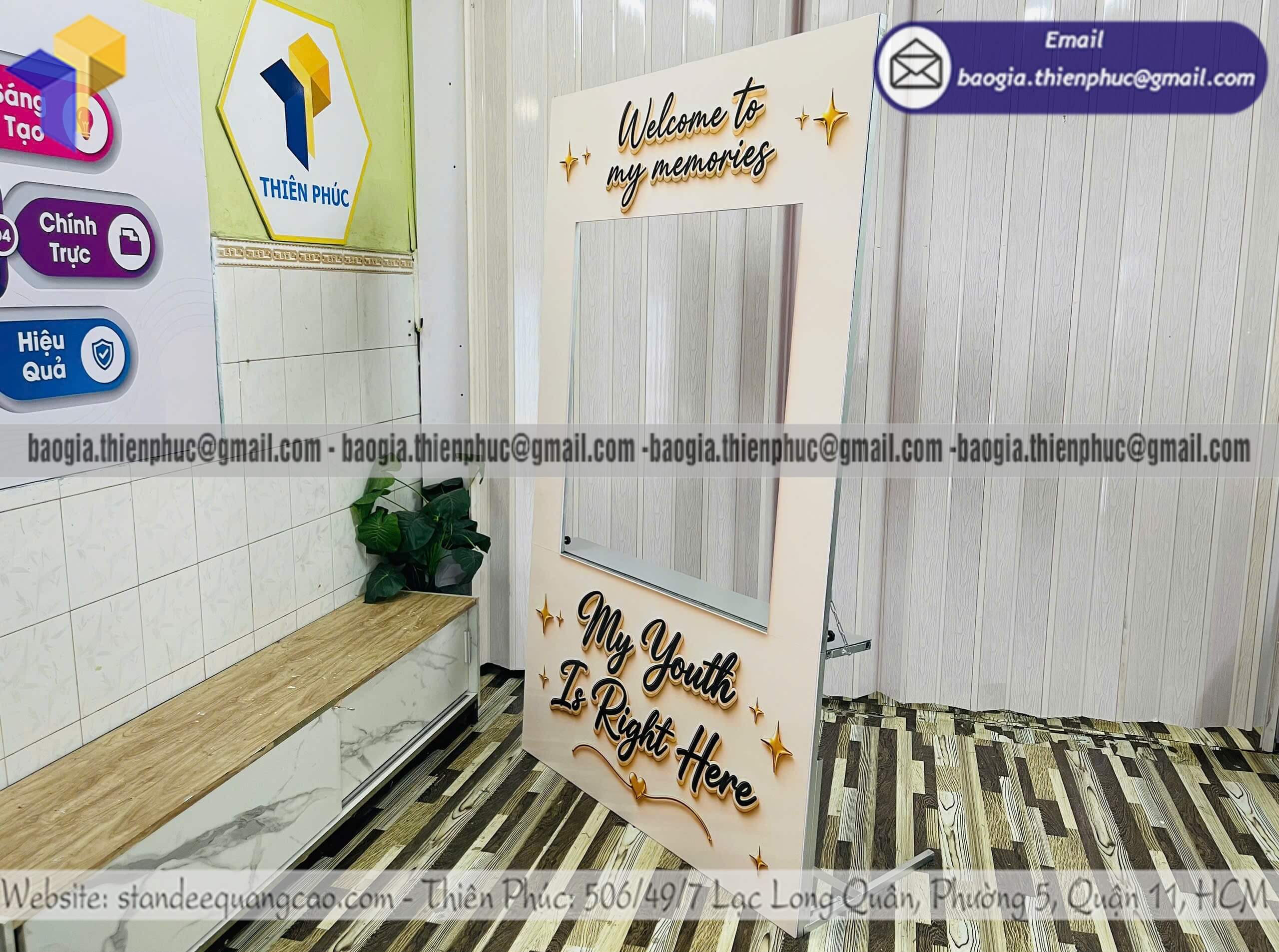 Báo giá khung check in lắp ráp trưng bày sản phẩm tại hồ chí minh dùng trang trí check in