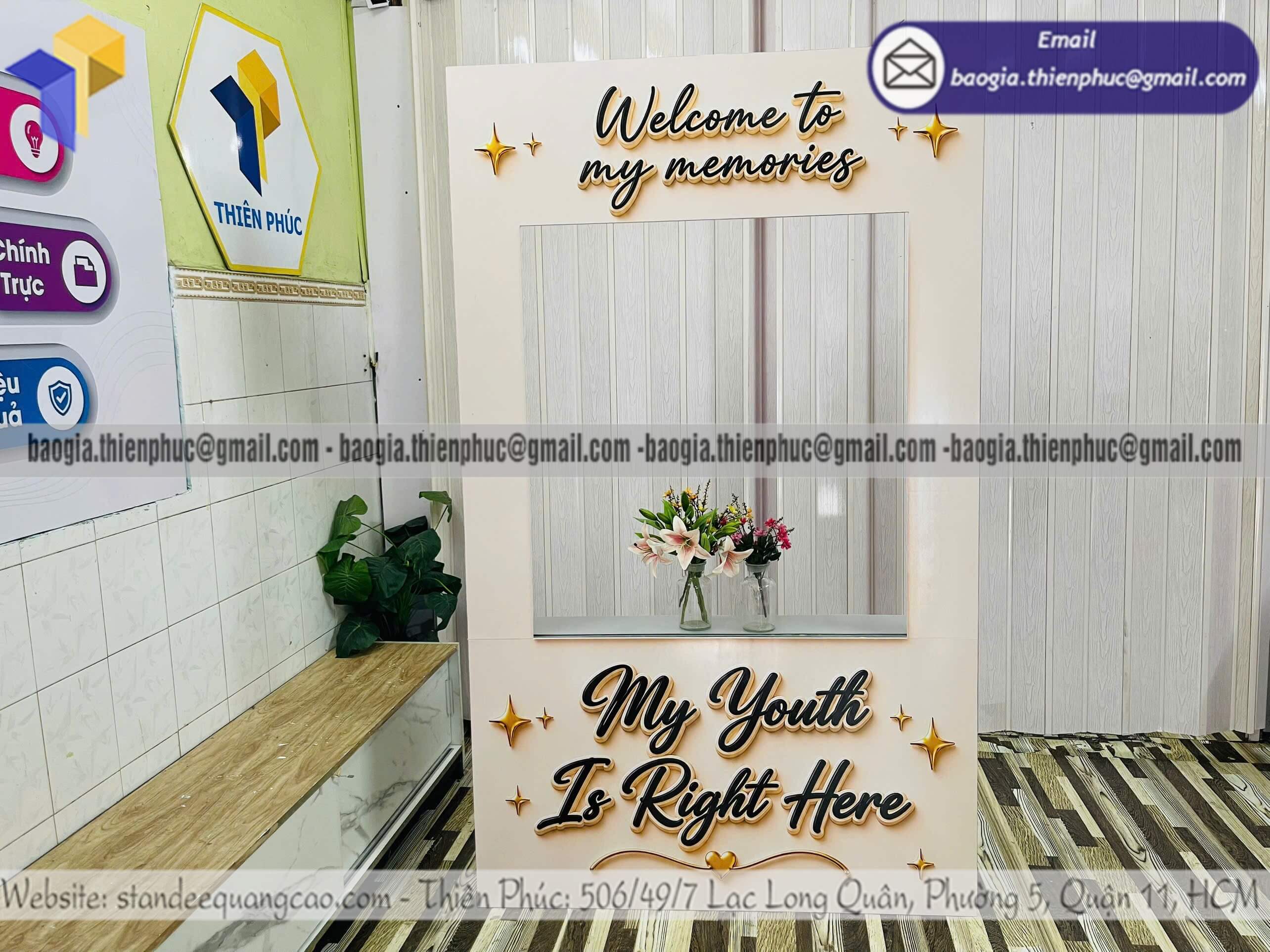 Báo giá khung check in lắp ráp trưng bày sản phẩm Báo giá khung check in lắp ráp trưng bày sản phẩm