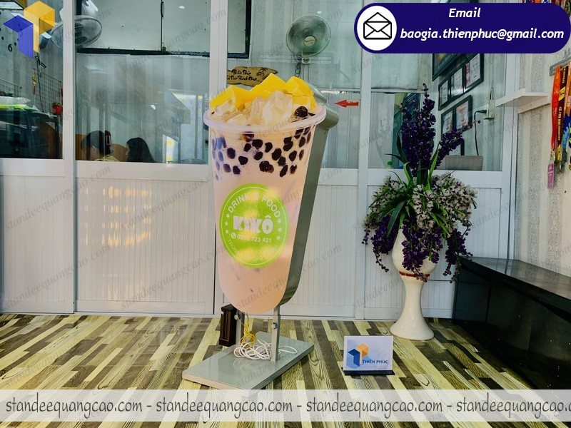 báo giá standee hộp đèn hình ly trà sữa