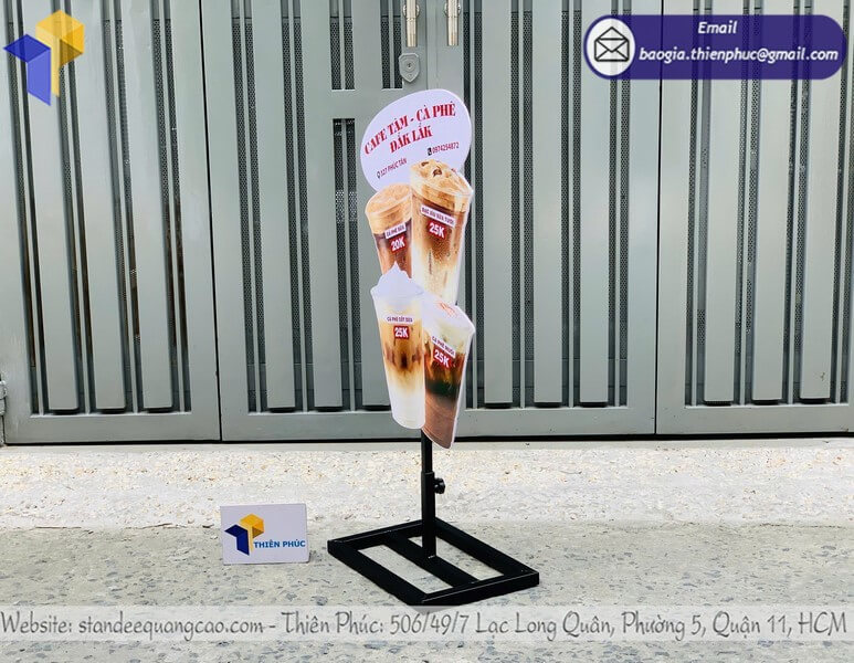 Báo giá standee mô hình quảng cáo đồ uống in 3D rẻ gia công cafe take away