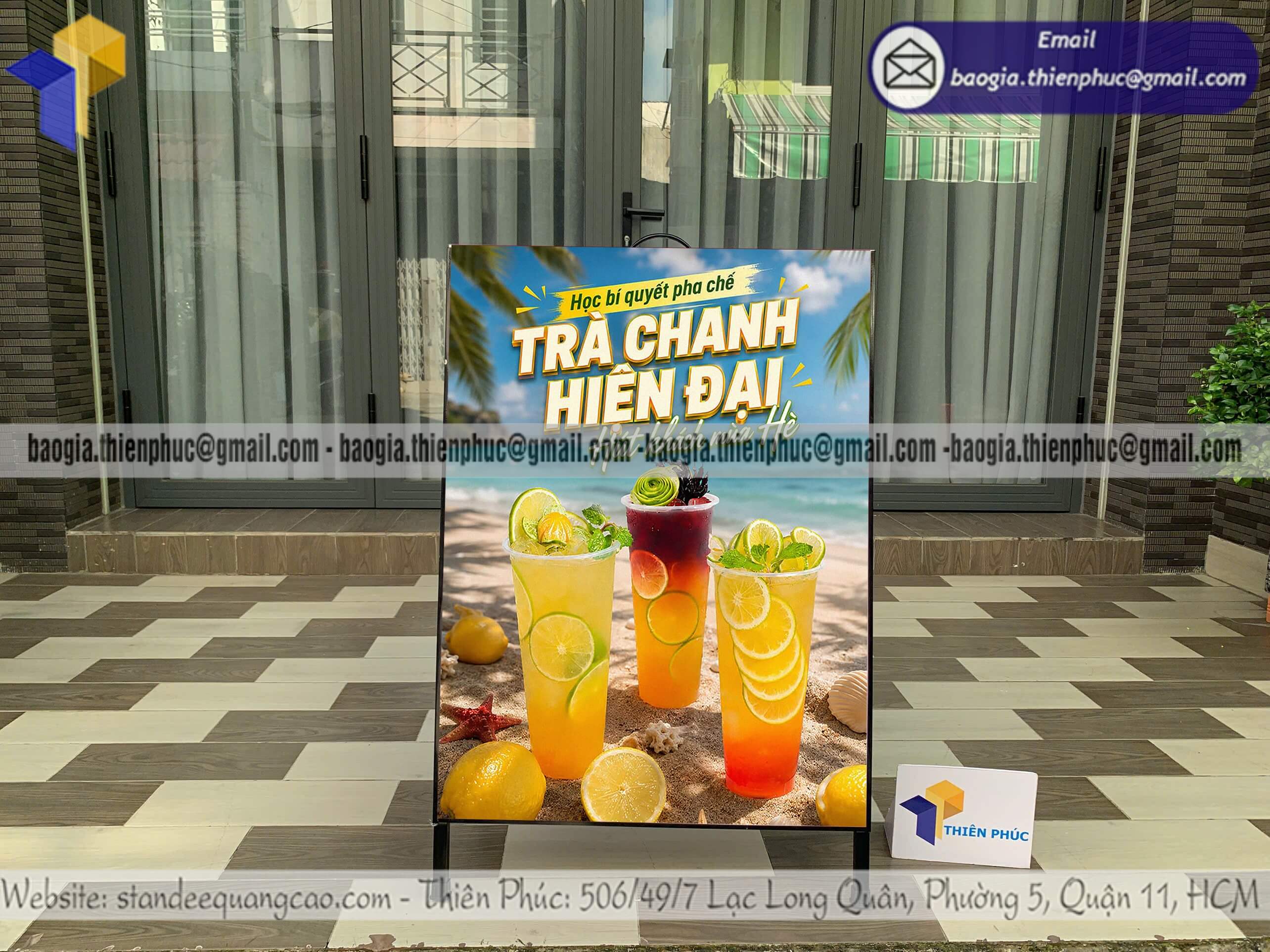 Biển hiệu A gắn poster khung sắt chống đổ giá rẻ