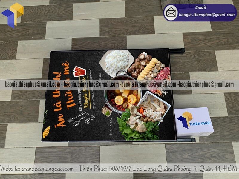 Biển quảng cáo chữ A chịu gió khung sắt in hai mặt sơn chống gỉ sét sử dụng lâu dài