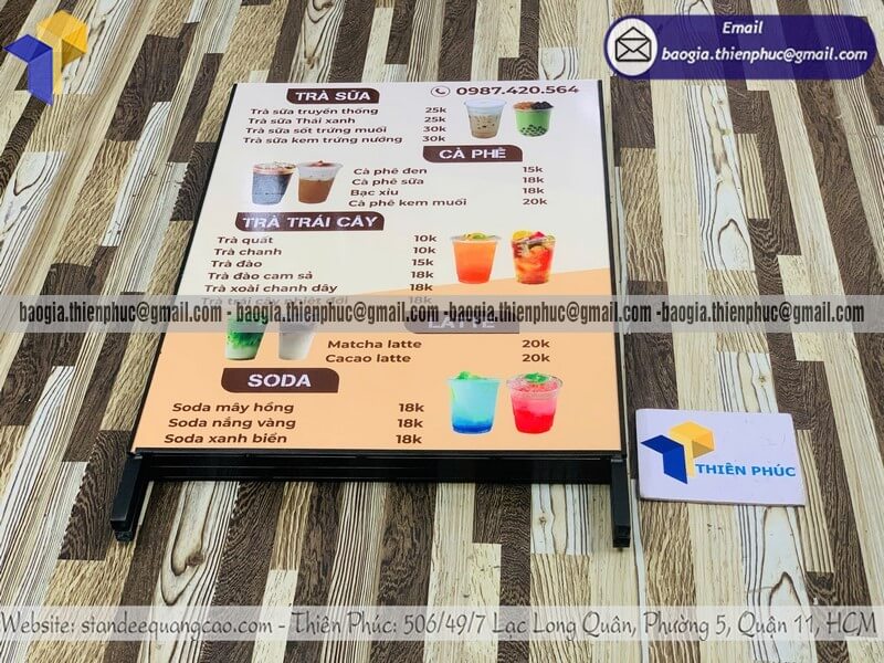 Biển quảng cáo khung sắt chữ A 2 mặt đứng đường phố giá rẻ từ 500k đến 1 triệu kinh doanh