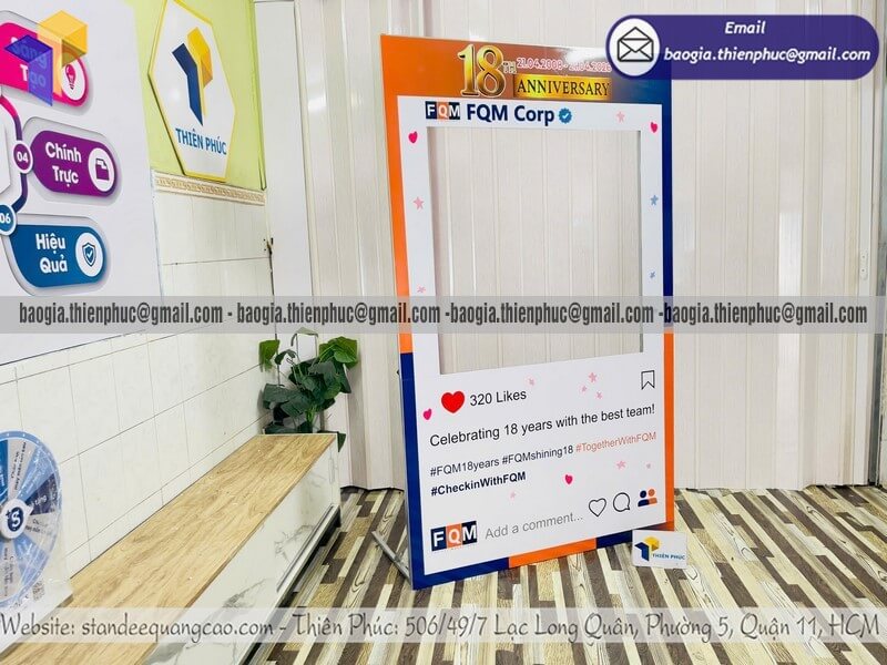Đặt làm khung check in di động fomex cho sự kiện khai trương chụp hình facebook sống ảo viral