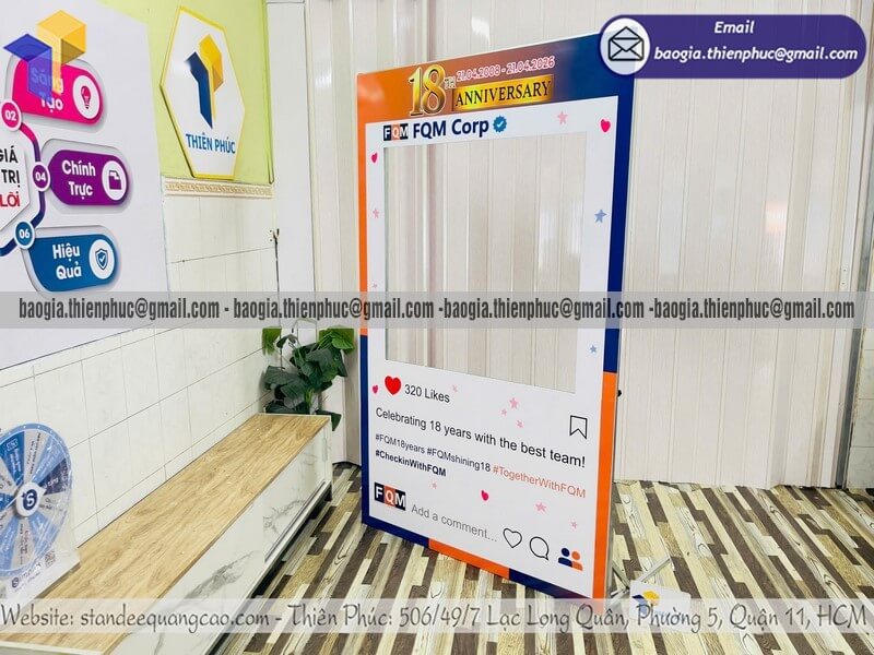 Đặt làm khung check in di động fomex cho sự kiện ra mắt sản phẩm sự kiện truyền thông