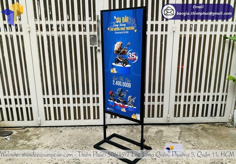 Địa chỉ làm standee đứng giá tốt  xưởng THIÊN PHÚC báo giá