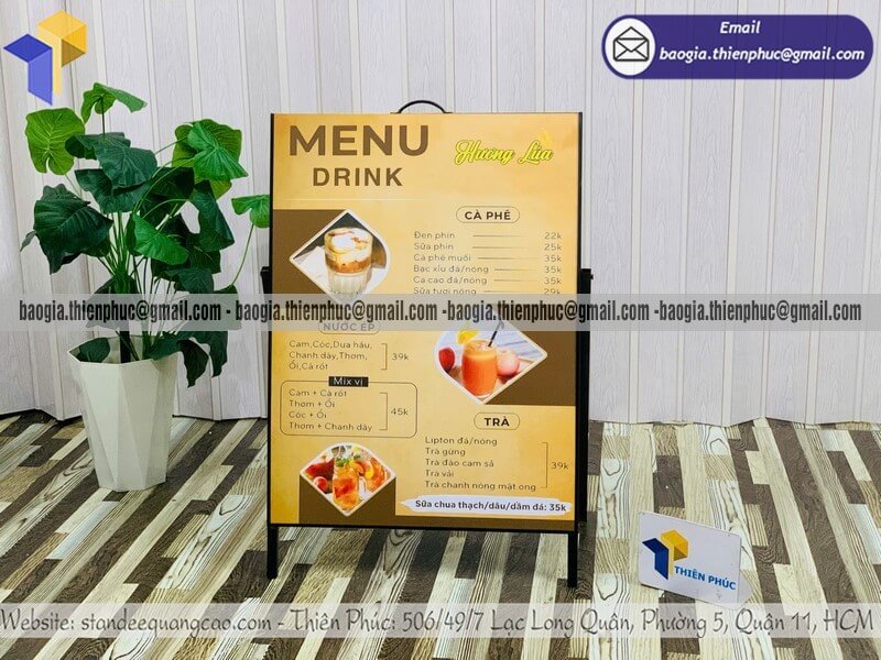 Giá bảng hiệu quảng cáo khung sắt in một mặt xếp gọn