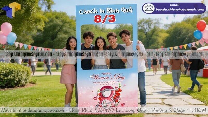 Gia công backdrop check in formex sự kiện theo yêu cầu