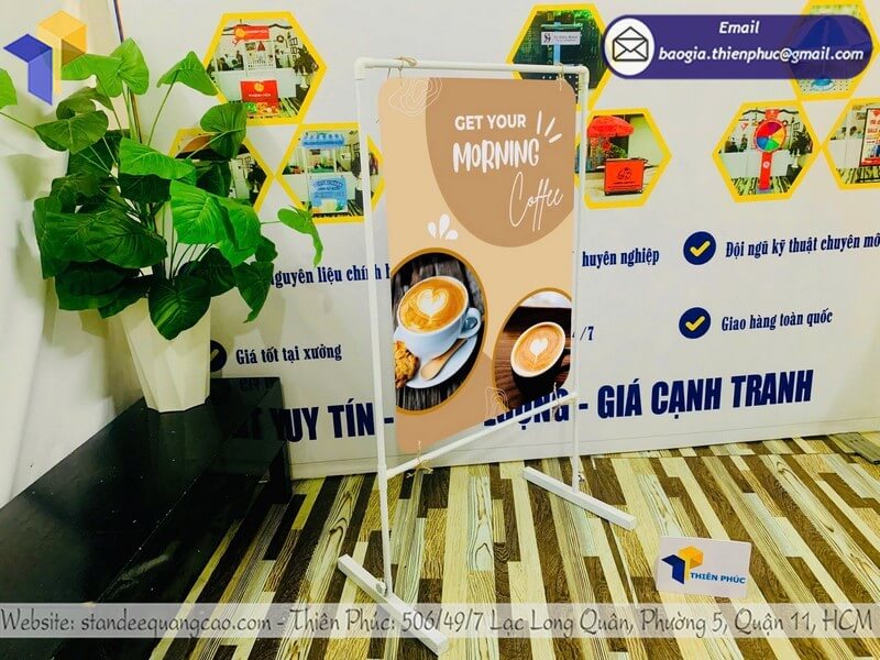 Giá khung treo poster A3, A4 hai mặt treo đứngb