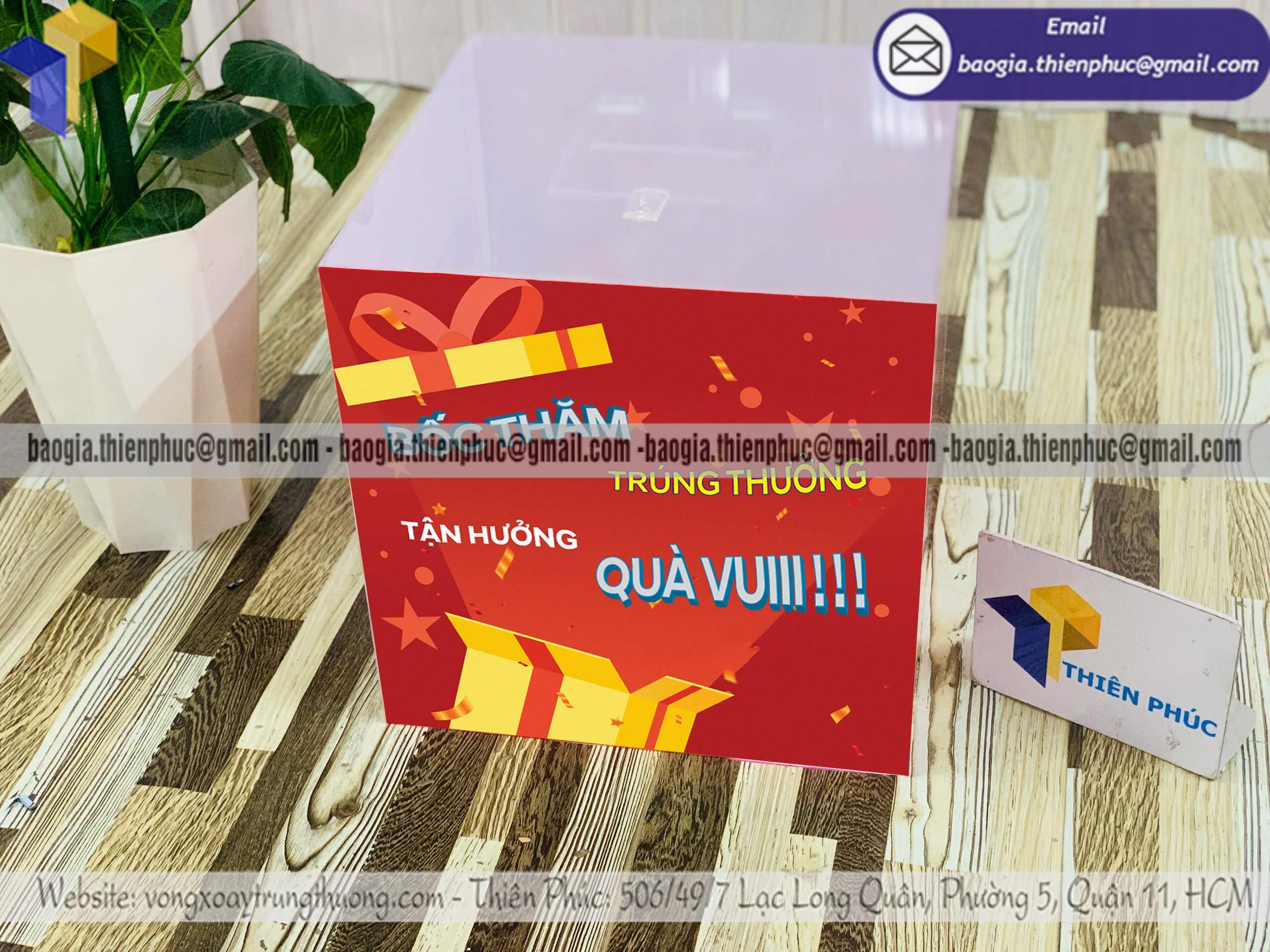 In hòm bỏ phiếu mica bốc thăm trúng thưởng event bán tại Việt Nam ship toàn quốc