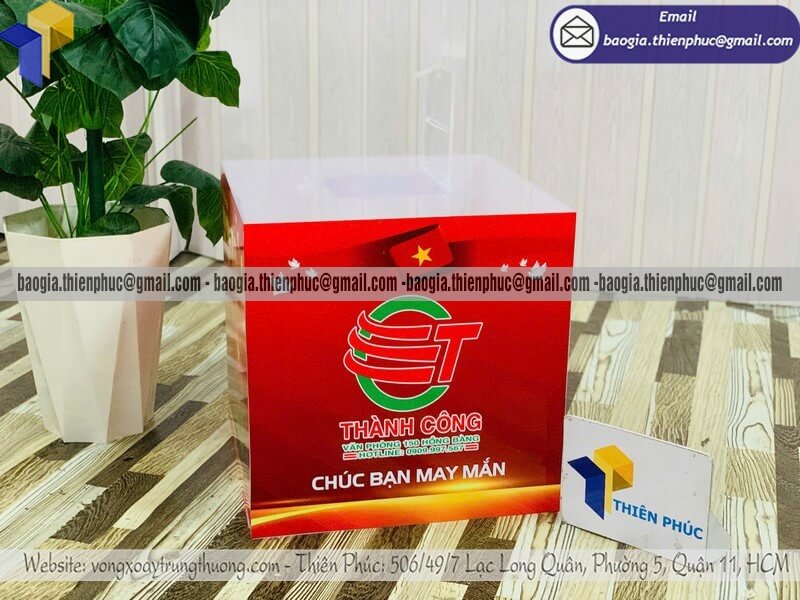 In hòm mica đựng phiếu rút thăm may mắn cho sự kiện In hòm mica đựng phiếu rút thăm may mắn cho sự kiện