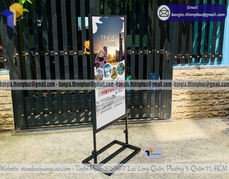 In standee quảng cáo đứng khung sắt di động ngoài trời gia công theo yêu cầu, bán toàn quốc