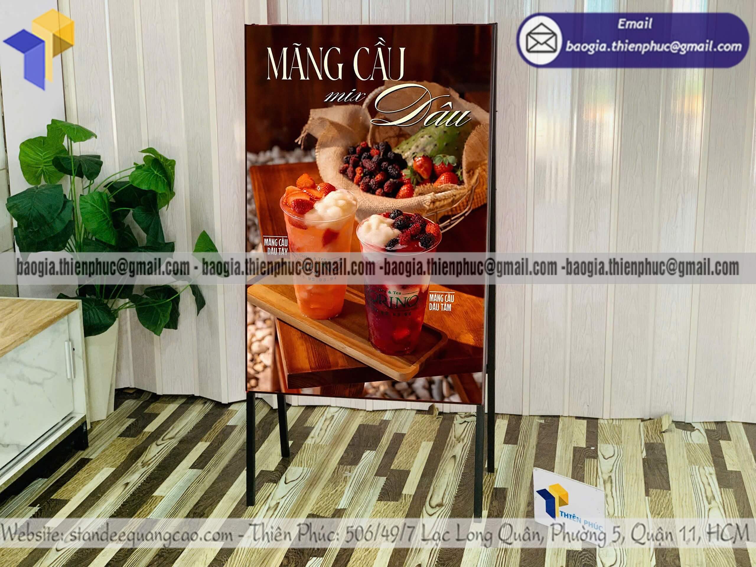 Khung bảng hiệu chữ A bằng sắt 2 mặt dựng vỉa hè