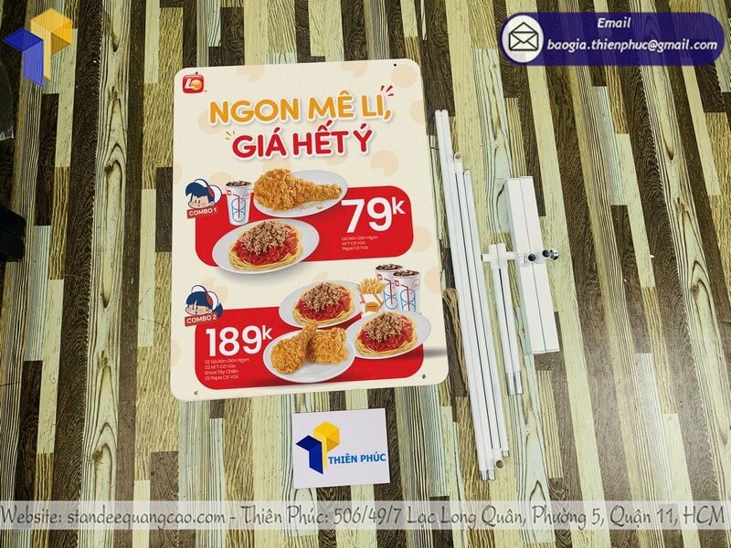 Kích thước khung treo poster 2 mặt chuẩn đẹp, dễ lắp đặt tại xưởng sản xuất