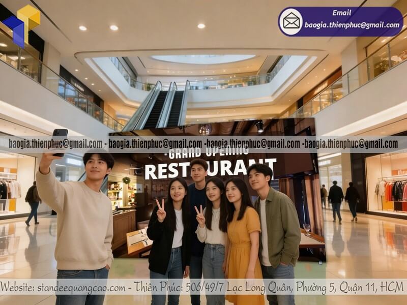 Mẫu backdrop di động cỡ lớn ngoài trời cho khai trương