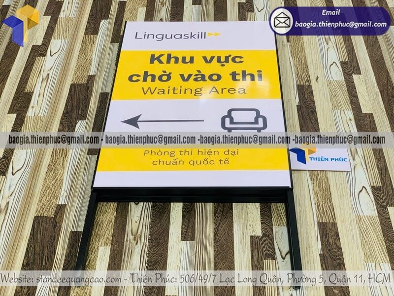 Mẫu bảng hiệu quảng cáo chữ A khung sắt để ngoài trời dành cho quán ăn, nhà hàng cho thuê xưởng