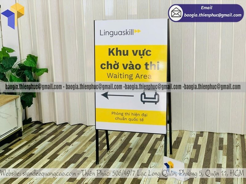 Mẫu bảng hiệu quảng cáo chữ A khung sắt để ngoài trời tăng nhận diện khách hàng nhanh