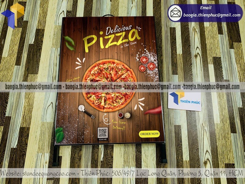 Mẫu bảng standee chữ A đặt ngoài trời cho quán ăn kinh doanh ăn uống cân bằng quảng caos