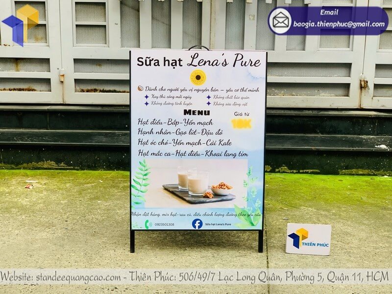 Mẫu khung bảng chữ A in 2 mặt ngoài trời mới nhất