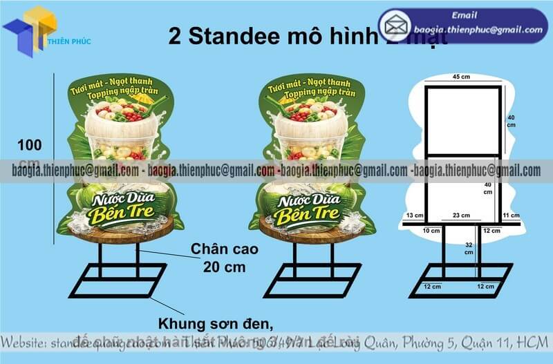 Mẫu standee mô hình quảng cáo đồ uống in 2 mặt giá rẻ đồ uống trang trí quảng cáo ngoài trời
