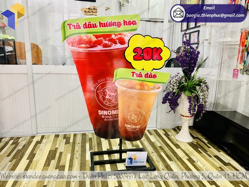 mô hình standee ly cán formex đẹp