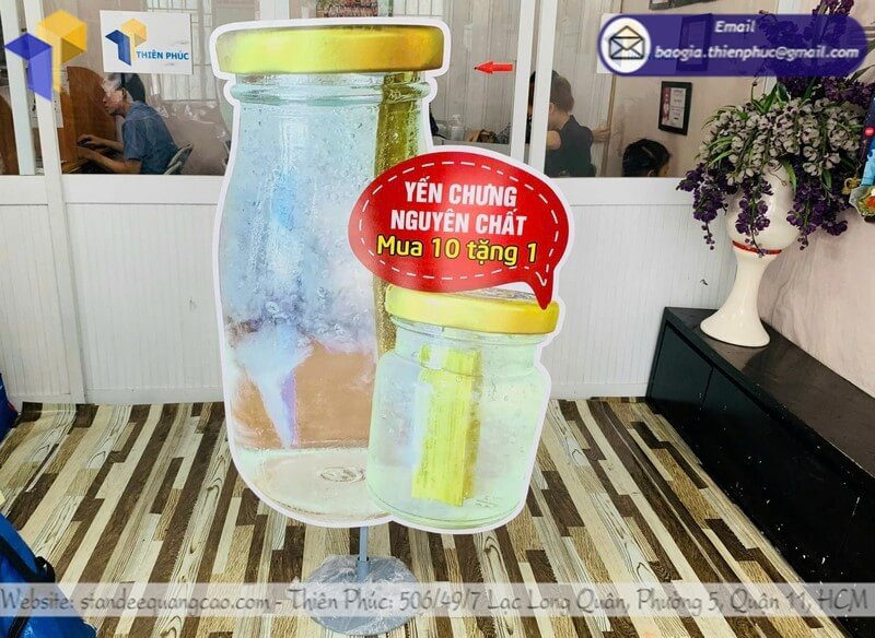 Mẫu standee mô hình yến chưng Nha Trang