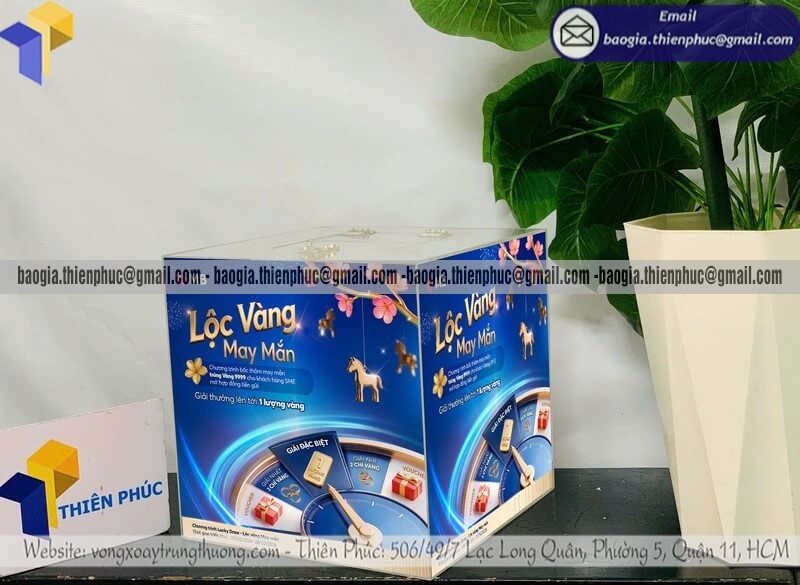 Hộp bỏ phiếu mica tổ chức minigame sự kiện nhận thiết riêng cho doanh nghiệp