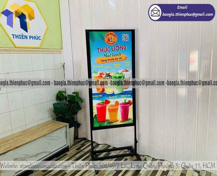 Mua standee sắt đứng giới thiệu menu ngoài trời trực tiếp giao toàn quốc setup nhanh