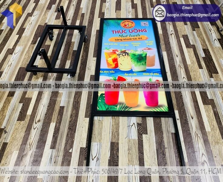 Mua standee sắt đứng giới thiệu menu ngoài trời trà sữa food vendor
