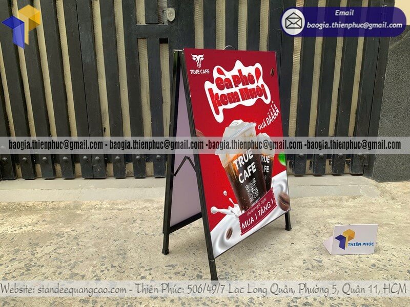 Nơi bán bảng standee A quảng cáo sản phẩm mới di động in ấn theo file thiết kế cho công ty trường