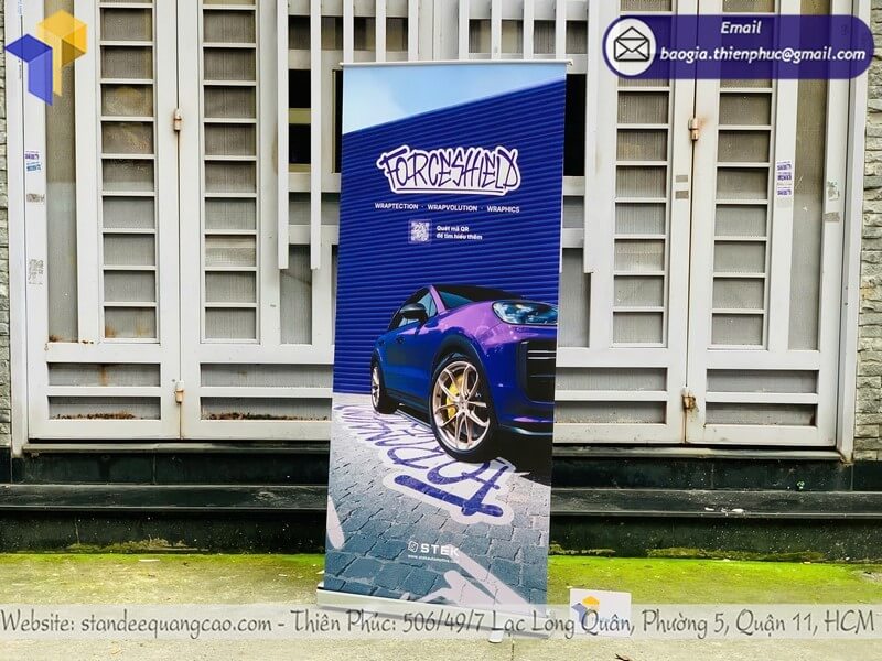 Nơi bán standee dựng cuộn nhôm quảng cáo giá rẻ thay banner hiệu quả