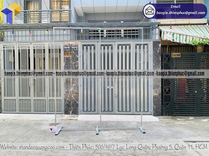 Nơi cho thuê khung backdrop di động ngoài trời giá rẻ gia công khung sắt chịu gió tốt