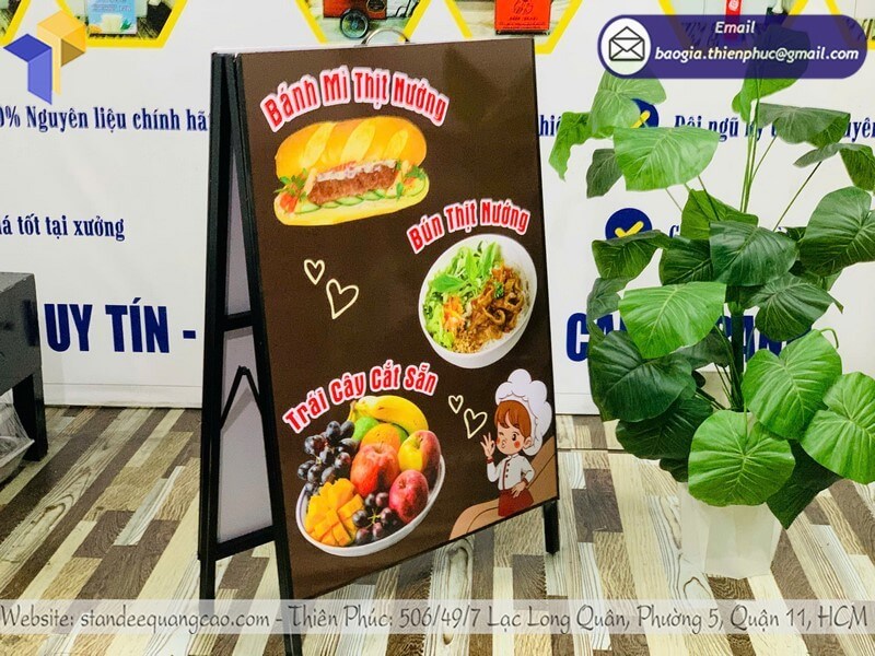 Nơi in bảng standee chữ A theo yêu cầu chất liệu bền, sắc nét, ưu đãi