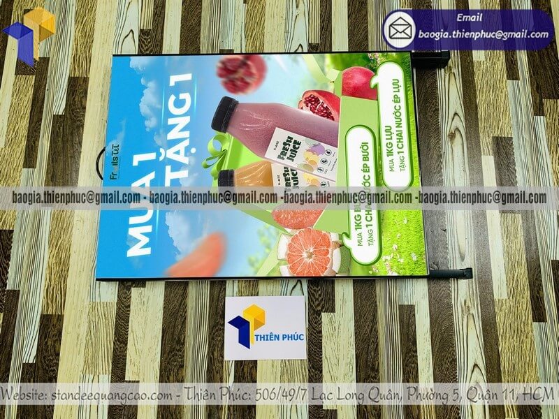 Nơi in standee A quảng cáo chân sắt xếp gọn rẻ tiết kiệm trưng bày sản phẩm