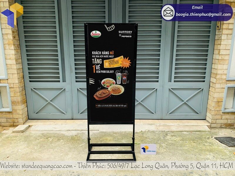Nơi làm bảng standee khung sắt đứng 2 mặt cho sự kiện Nơi làm bảng standee khung sắt đứng 2 mặt cho sự kiện