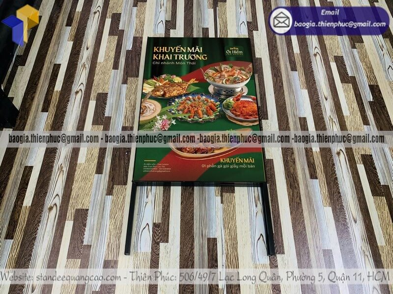 Standee A khung sắt giới thiệu sản phẩm quán ăn nhỏ lẻ vỉa hè khởi nghiệp