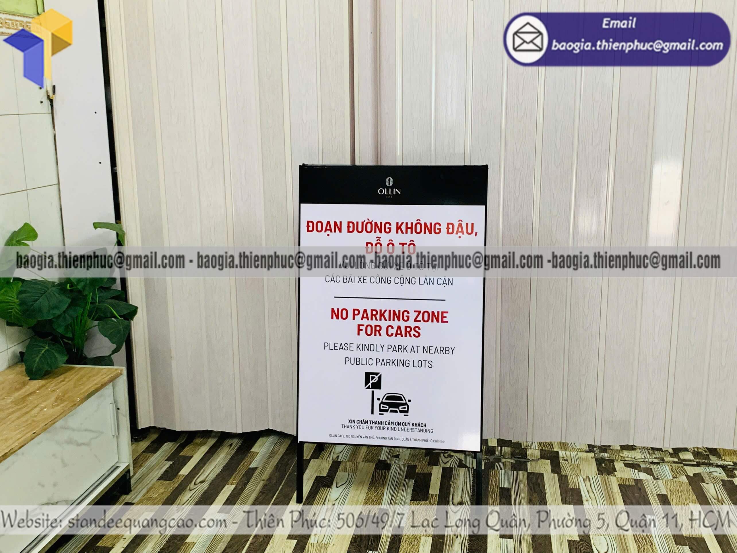Standee A khung sắt ngoài trời in thông tin 2 mặt mẫu mới nhất đang được shop ưa chuộng
