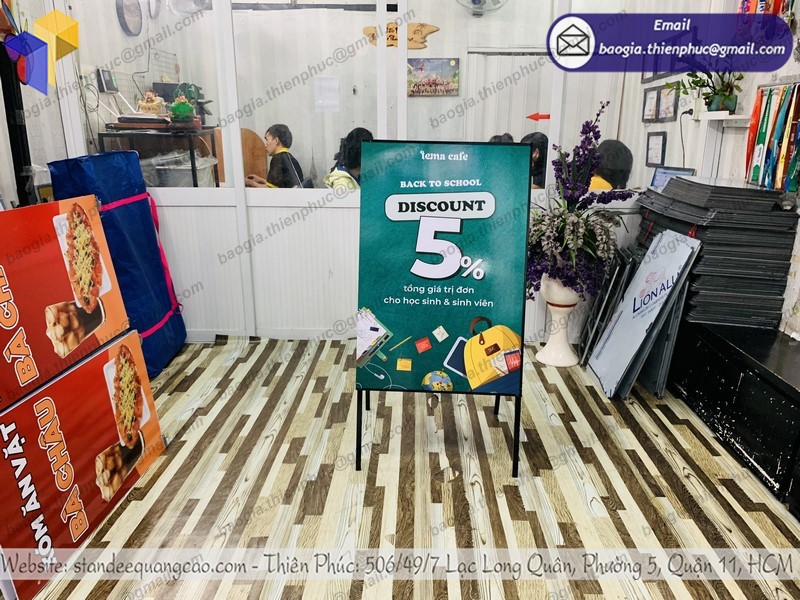 standee chân sắt chữ A 2 mặt tphcm