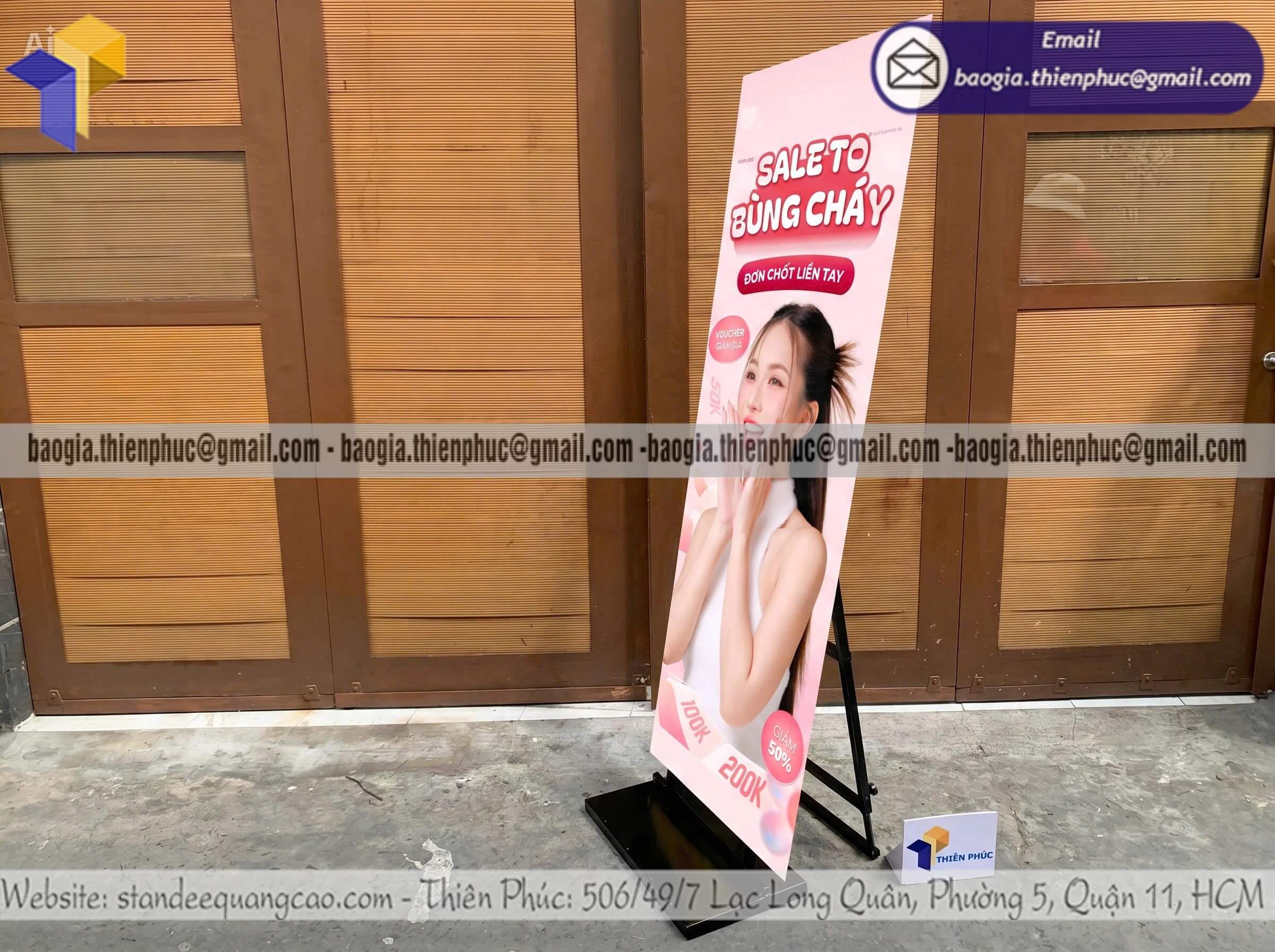 Standee chân đế sắt banner treo chịu gió ngoài trời marketing ngoài trời giá tốt ship toàn quốc